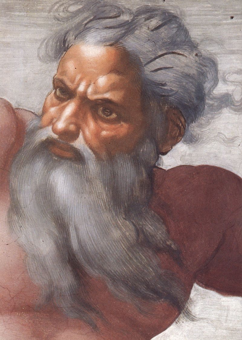 Dumnezeu. Portret de Michelangelo.